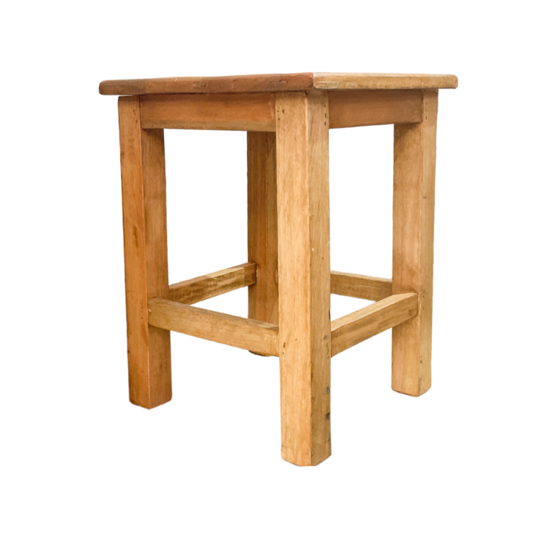 Banqueta Quadrada de Madeira Baixa 35 cm