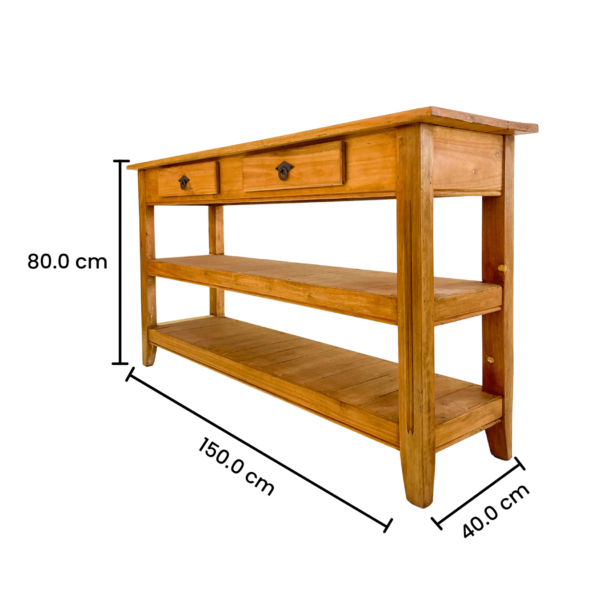 Aparador 2 Bases / 2 Gavetas 1,50 cm Rústico Europeu