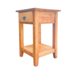 Mesa de Cabeceira 1 Base / 1 Gav 40cm​ Rústico Europeu