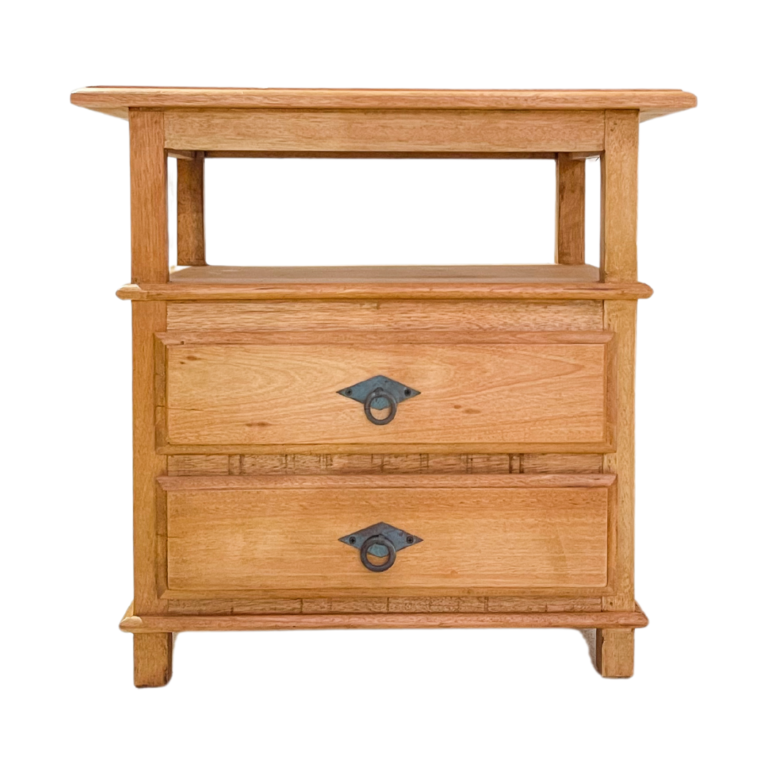 Mesa de Cabeceira de Madeira 60cm com 2 Gavetas