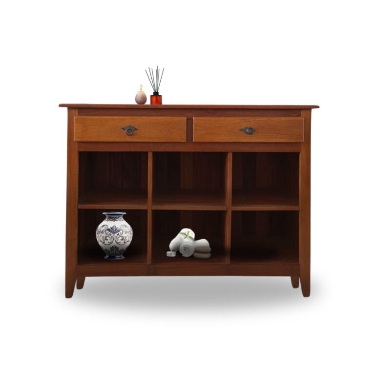 Buffet de Madeira 120cm com 2 Gavetas e Nicho | Verniz