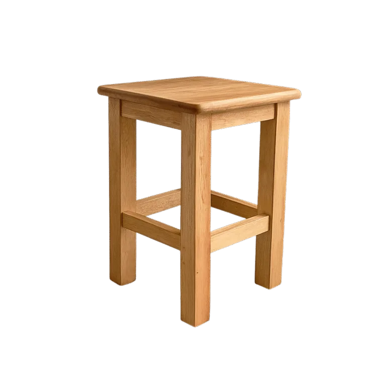 Banqueta Quadrada de Madeira Baixa 35 cm