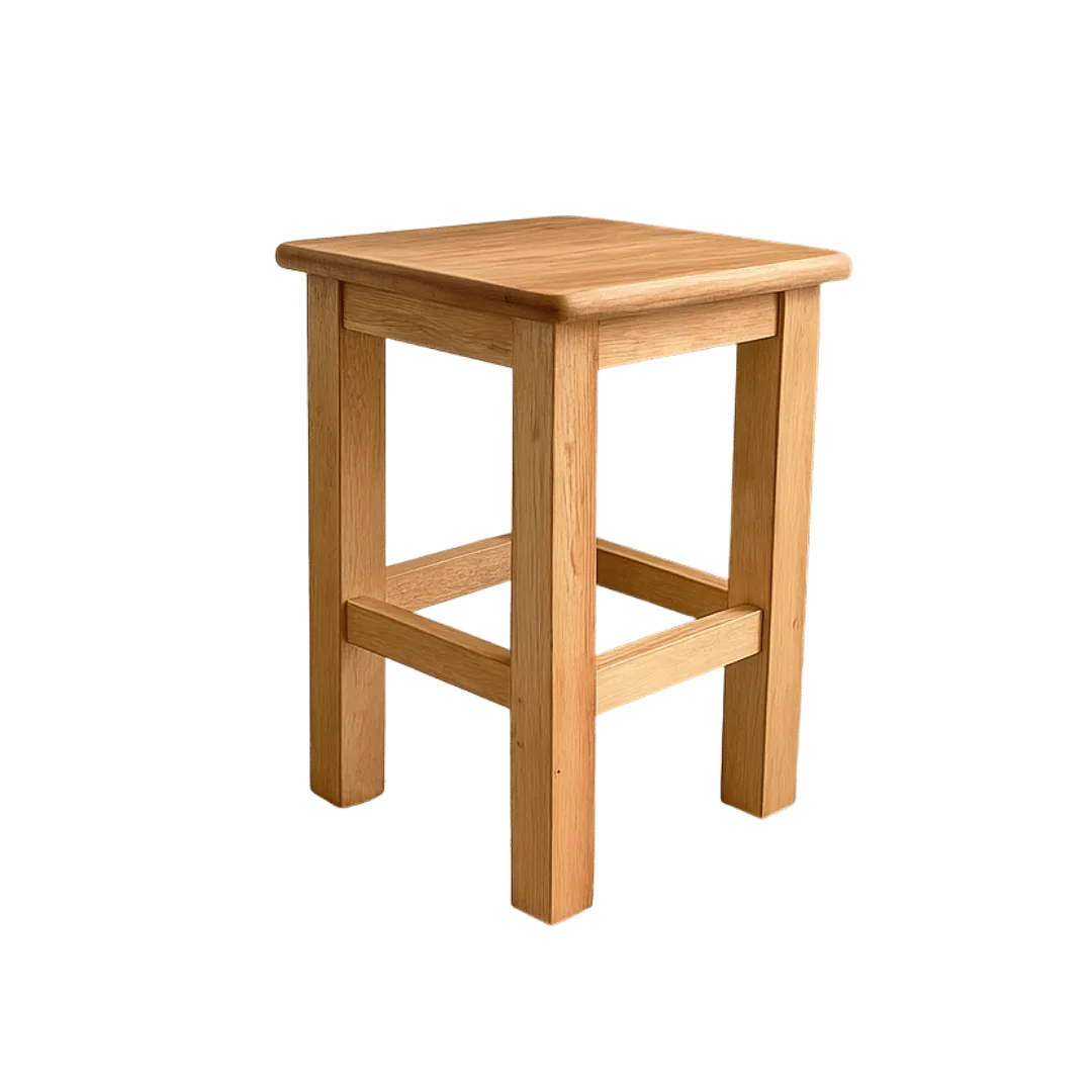 Banqueta Quadrada de Madeira Baixa 35 cm