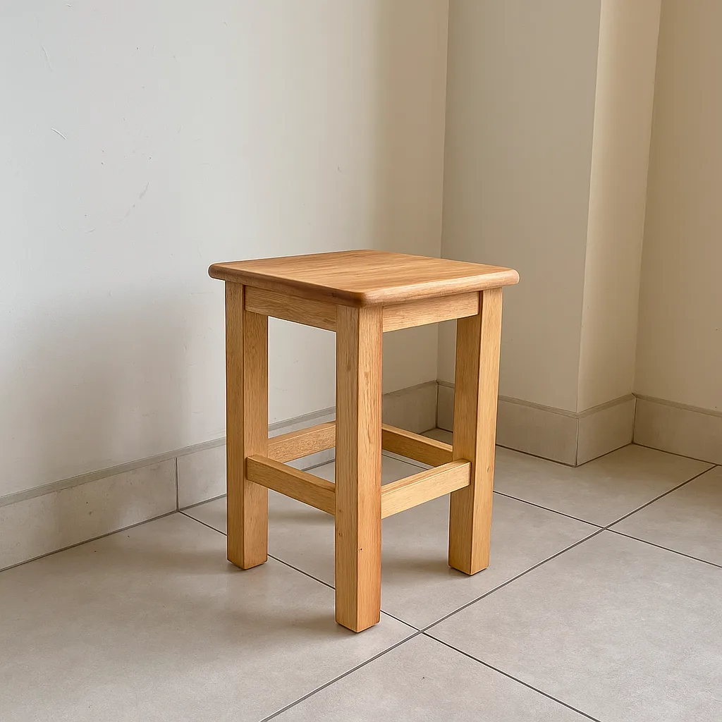 Banqueta Quadrada de Madeira Baixa 35 cm